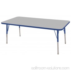 30in x 60in Rectangle Everyday T-Mold Adjustable Activity Table Grey/Blue - Toddler Swivel
